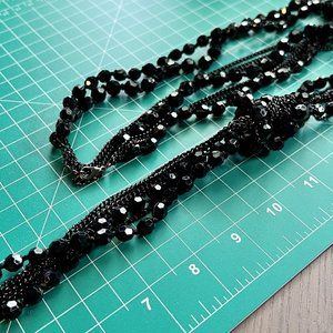 New Gothic Black Multi-Strand Beads Tussle Long Necklace